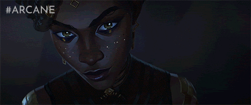 A very hetero gif of Mel kissing Jayce with a very calculated look on her face. Jayce is surprised and hesitant. 