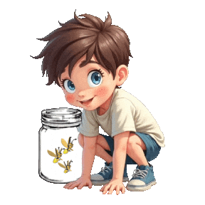 Boys Girls Fireflies Sticker
