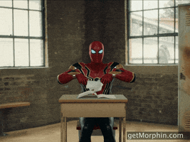 morphin celebrate yay spiderman finish GIF