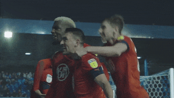 Celebrating Group Hug GIF by Wigan Athletic