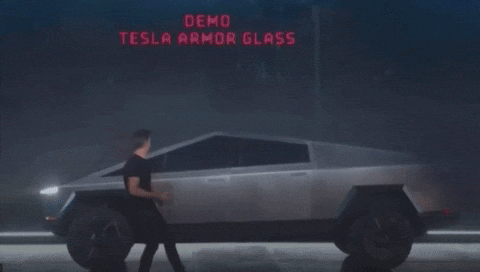 truck broken window tesla pickup GIF