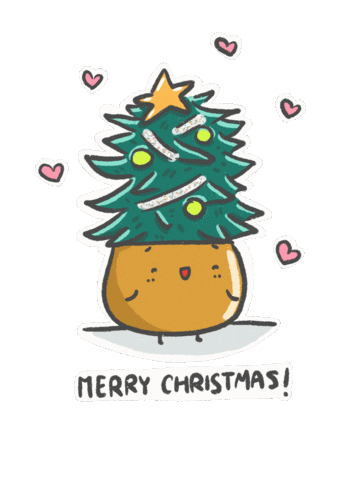 Merry Christmas Hearts Sticker by Jackie Tsang