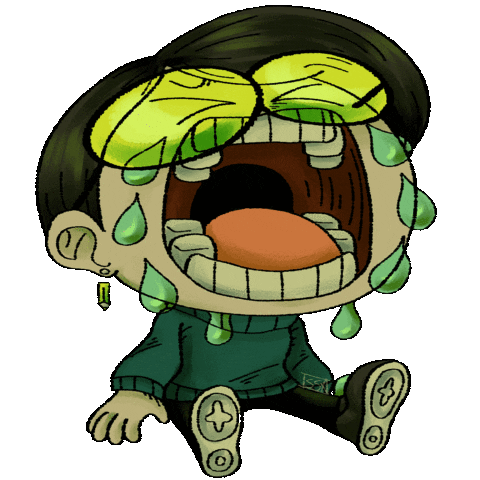 Sad Cartoon Sticker