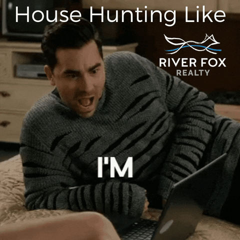 riverfoxrealty time home first schittscreek GIF