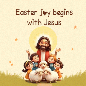 He Is Risen Jesus GIF by FirstCry Parenting