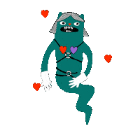 slutkacaryca love green ghost valentines Sticker