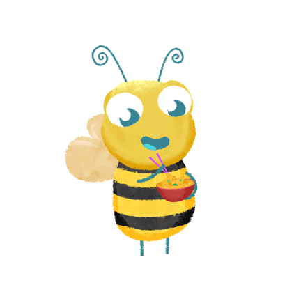 Cartoon Bee Eating
