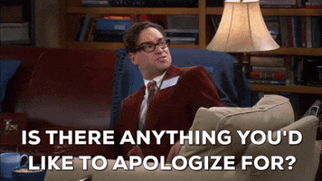 Apologize Season 1 GIF by The Big Bang Theory