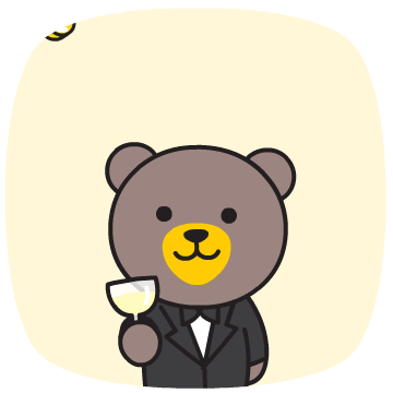 Pohyblivá animace s medvídkem v obleku, který připíjí šampaňským na pozadí přibývajících zlatých mincí.