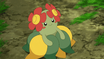 Pokémon gif. A very angry Bellossom throws her hands down in frustration.