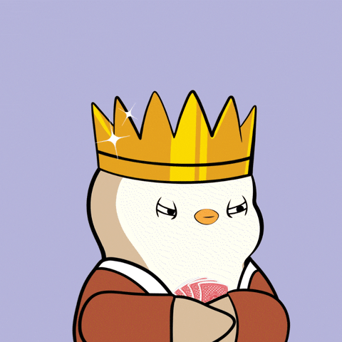 Poker Face Crown GIF by Pudgy Penguins