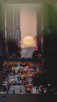 Captivating 'Manhattanhenge' Sunset Bathes New York Skies in 'Magical Light'