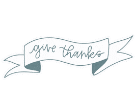 Give Thanks Banner Sticker by Kindel at Willow White
