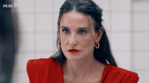 Demi Moore Horror GIF by MUBI - Find & Share on GIPHY