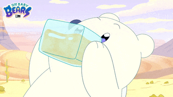 Ice Bear Drinking GIF by Cartoon Network