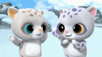 High Five Snow Leopard GIF by YooHoo to the Rescue