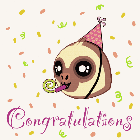 Congratulations Sloth GIF