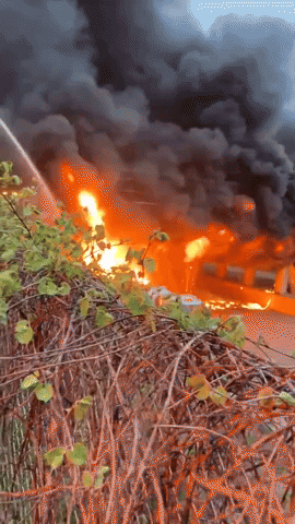 I-95 Fire GIF by Storyful