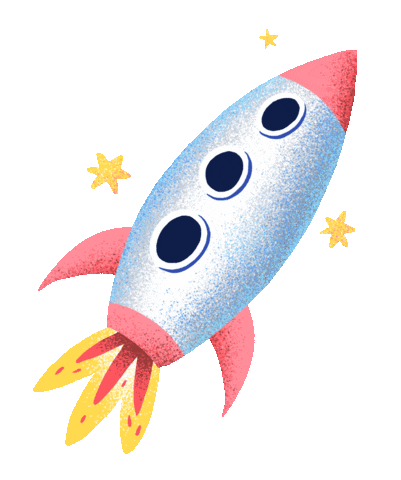 To The Moon Space Sticker by Susann Hoffmann