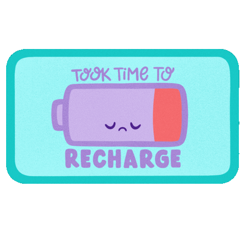 Self Care Battery Sticker by hannah young