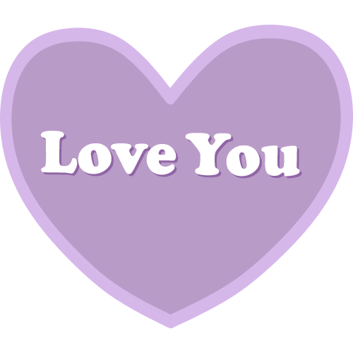Flashing Love You Sticker