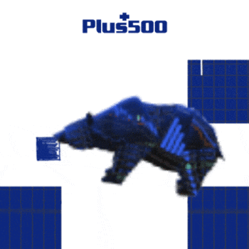 Plus500 bear trading market bull GIF