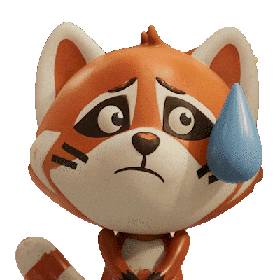 Sorry Red Panda Sticker by TheTinies