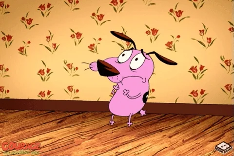 scared courage the cowardly dog GIF by Boomerang Official