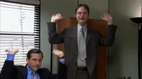 Michael and Dwight raise the roof