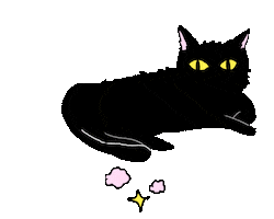 Black Cat Sticker by rrrnte