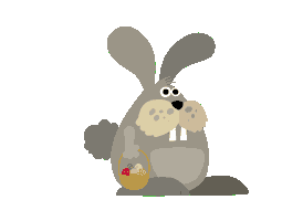 Waving Easter Bunny Sticker