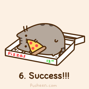 pusheen cat with pizza