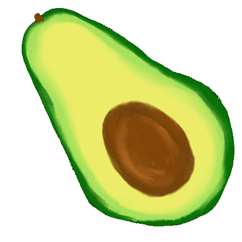 Avocado Half Sticker by katxdesign