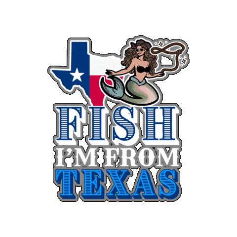 Texas Mermaid Sticker by Nimue Lakeheart