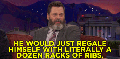 nick offerman ribs GIF by Team Coco