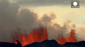 volcano going off GIF by Digg