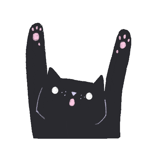 Happy Black Cat Sticker by La Griffe de Maho