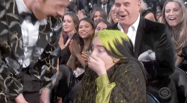 Image result for billie eilish at the grammys gif