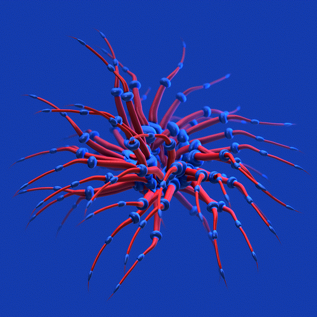 xponentialdesign blue red abstract organic GIF