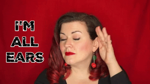 Listening Redhead GIF by Christine Gritmon - Find & Share on GIPHY