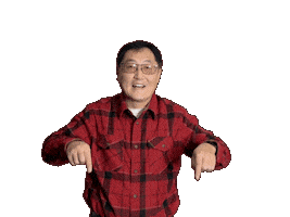 Pointing Down Sticker by Jim Chu