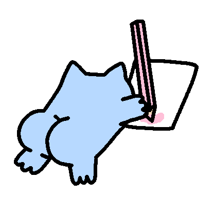 Blue Cat Art Sticker by sillynub