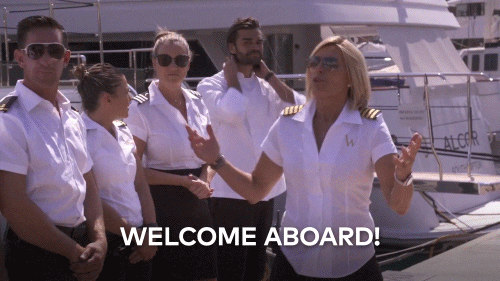 welcome aboard ship gif