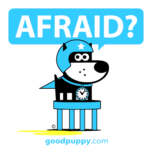 Scared Super Hero GIF by GOOD PUPPY