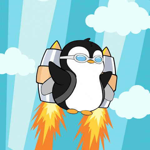 Flying Here We Go GIF by Pudgy Penguins