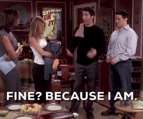 Im Fine Episode 2 GIF by Friends - Find & Share on GIPHY