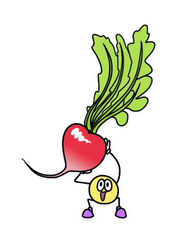 Veggies Radish Sticker by Motherbrainart