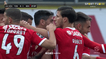 Group Hug Slapping GIF by Sport Lisboa e Benfica