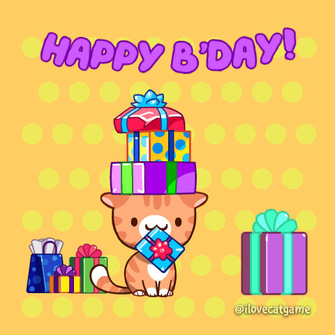Happy Birthday Cat GIF by Mino Games