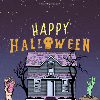 Haunted House Halloween GIF by Bells and Wishes